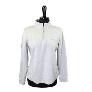 Vineyard Vines 1/4 Zip Popover Sweatshirt Gray Logo Athleisure Casual